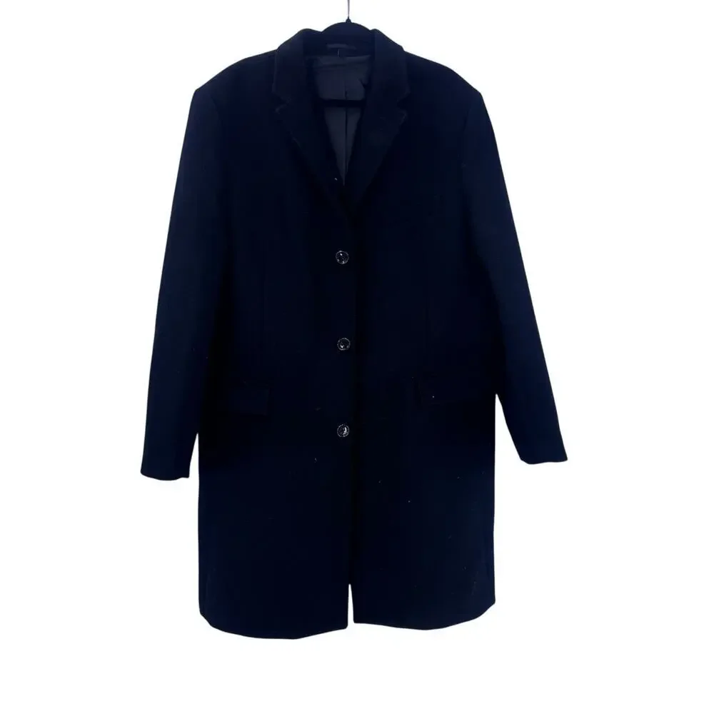J. Crew Men's Thompson 3 Button Topcoat Long Sleeve Black Size 46 NWT